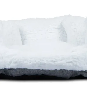 Zeloravianex Glove Style Pet Bed, Gray Faux Sherpa Polyester, Small to Large Sizes