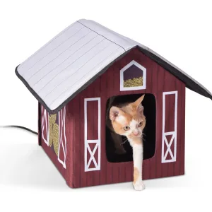 Zeloravianex Outdoor Heated Cat Shelter, Weather-Resistant Nylon, 19 x 22 x 17 Inches