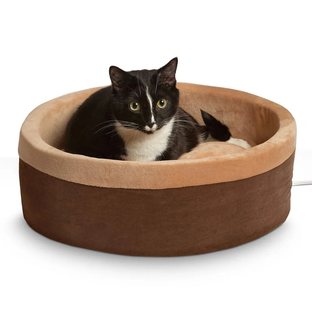 Zeloravianex Heated Cat Bed with Dual Thermostat, Washable Cover, Small and Large Sizes