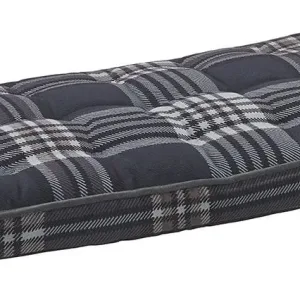 Zeloravianex Thick Padded Crate Bed, Tartan Patterned Micro-Velvet Dog Mat, 5 Sizes Available