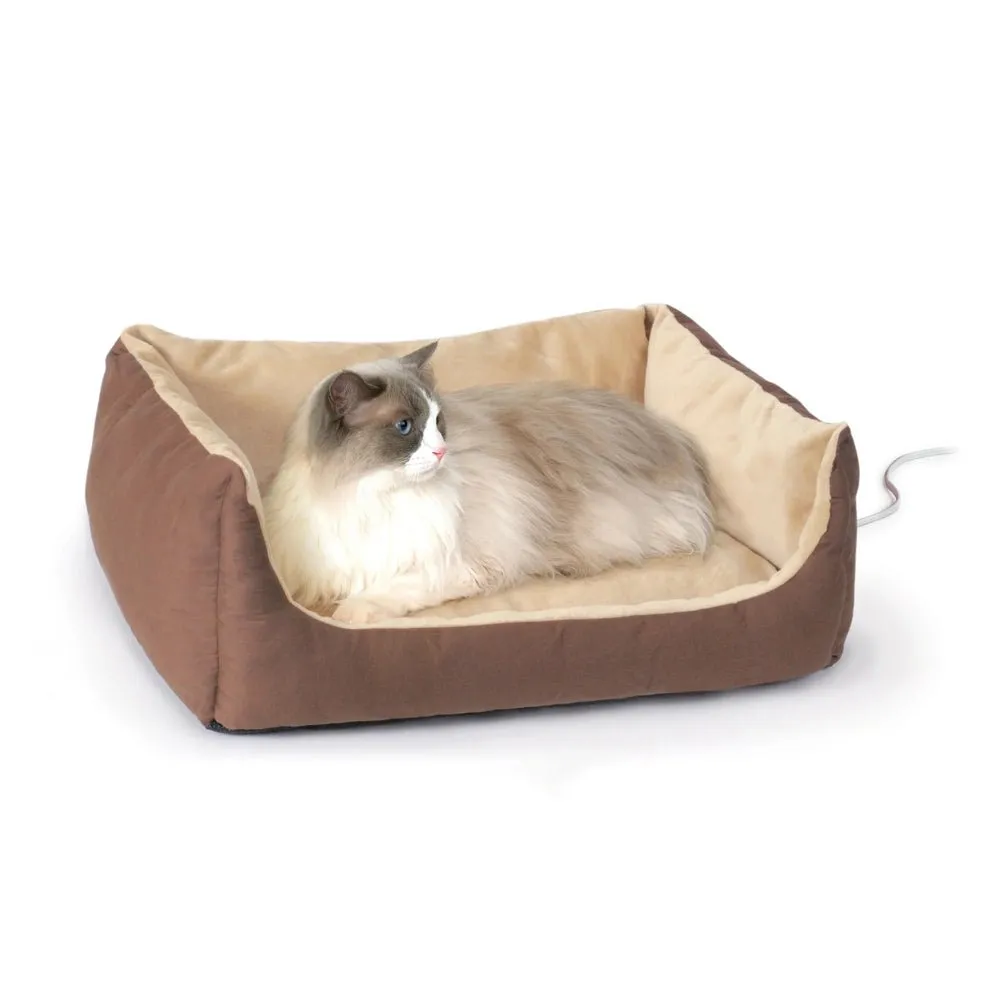 Zeloravianex Heated Pet Bed, Sofa-Style Cushion for Cats and Small Dogs, 14 x 23 Inch