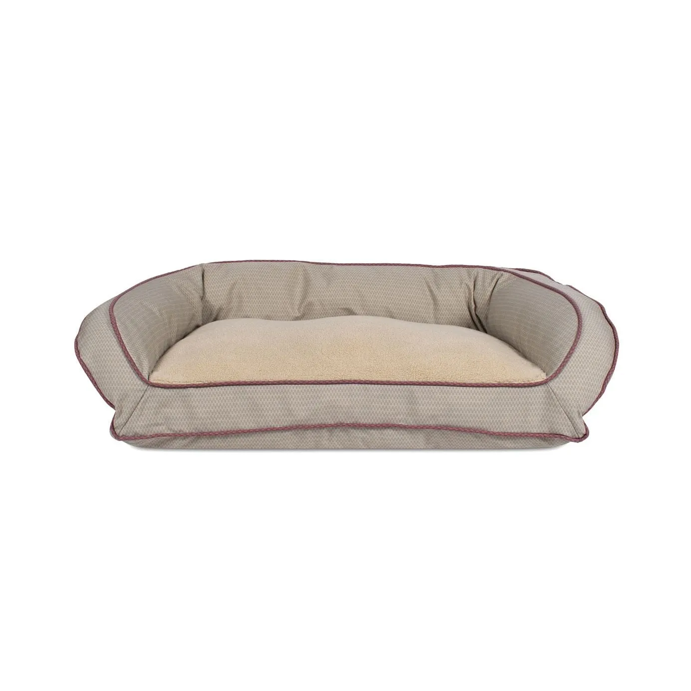 Zeloravianex Bolster Dog Bed with Recycled Polyester Fabric and Sherpa Sleep Surface, 2 Colors