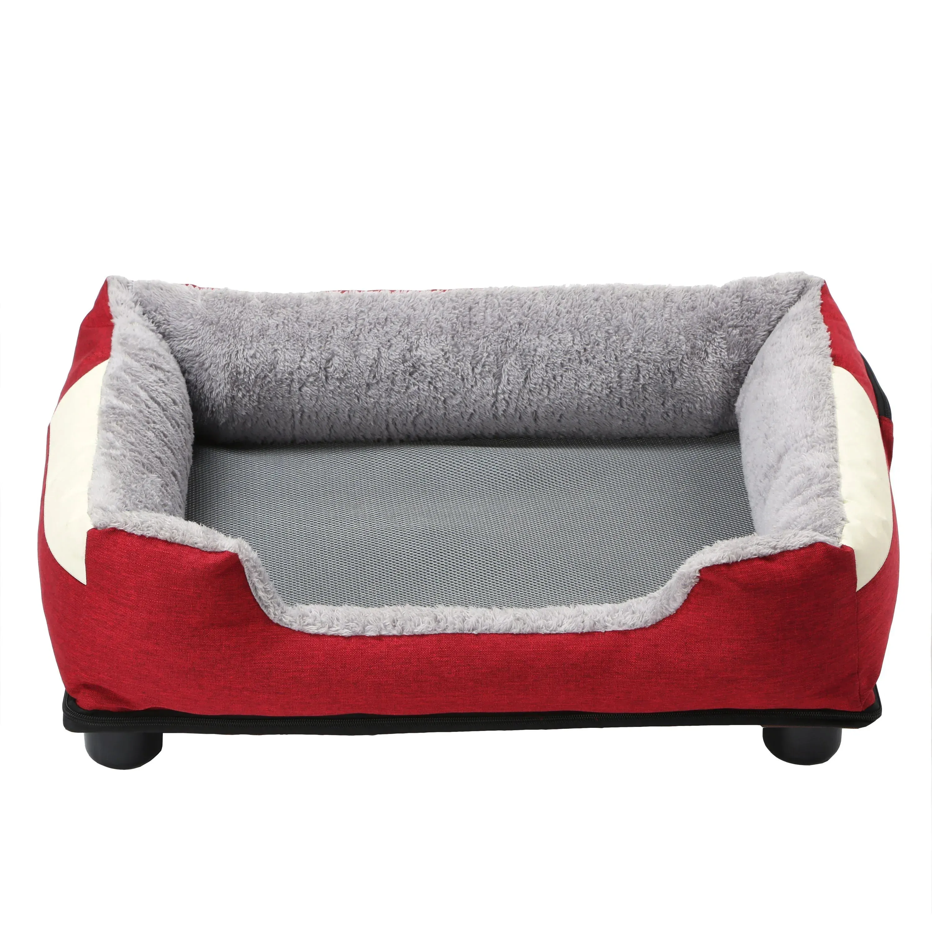 Zeloravianex Smart Pet Bed with Heating and Cooling Modes, Polyester-Nylon Faux-Fur, 18" L x 10.3" W x 14.5" H